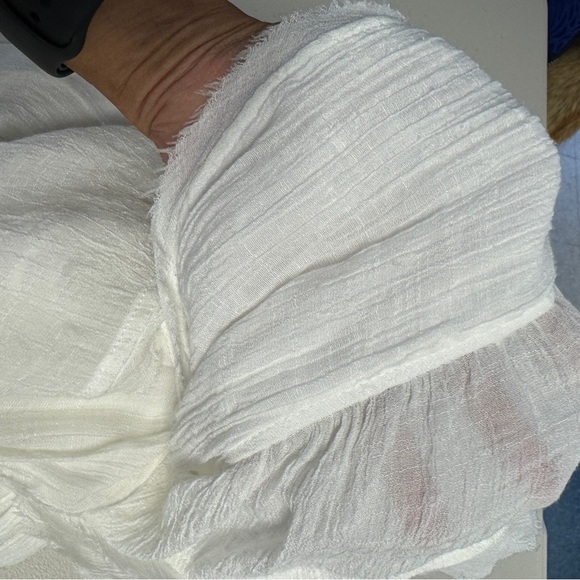 Aakaa White Boho Deep V-Neck Tassel Waist Beach Cover-Up Maxi Dress Size S - Picture 11 of 16